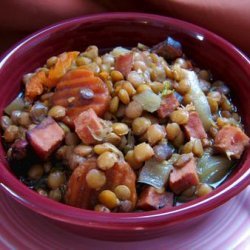 Crock Pot Lentils With Ham and Rosemary