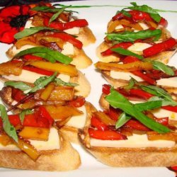 Bruschetta With Sweet Peppers and Fresh Mozzarella