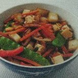Noodle Bowl With Stir-fried Vegetables Tofu And Pe...