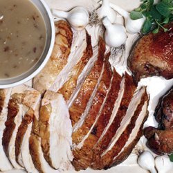 Salted Roast Turkey with Herbs and Shallot-Dijon Gravy